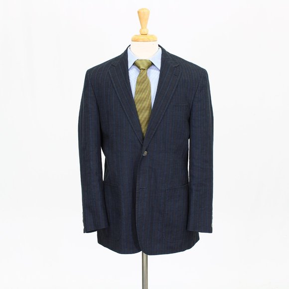 Kroon 40R Navy Striped 2-Button Sport Coat Blazer Jacket B543 - Picture 1 of 11